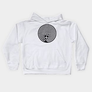 Reverse Cretan Labyrinth Kids Hoodie